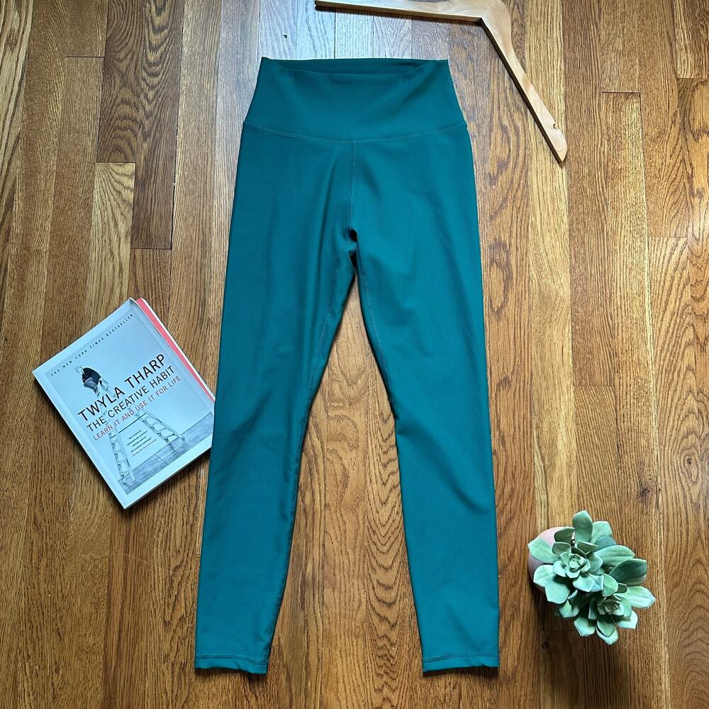WILO The Label High Waisted Ribbed Teal Leggings